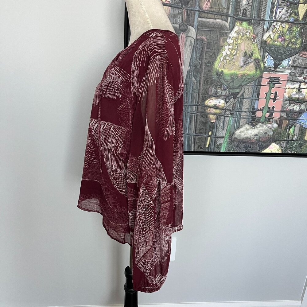 Haver & Blair Burgundy Peasant Blouse XL - Picture 3 of 6